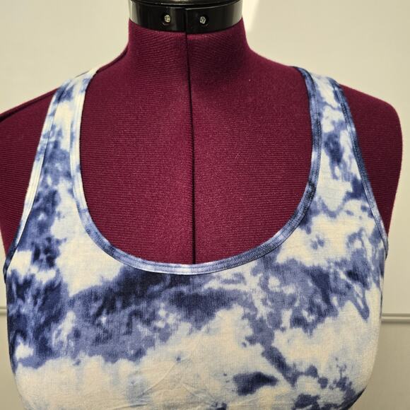 Women's Hollister Blue Tie-Dye Cutout Back Crop Tank Top | Size Small - Picture 4 of 9